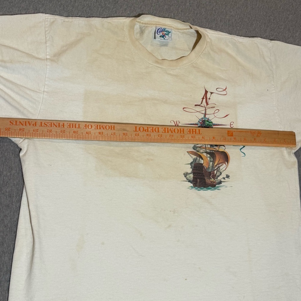 Vintage Caribbean Soul TShirt Yellow Men's XXL Graphic Single Stitch STAINS READ - Picture 8 of 8
